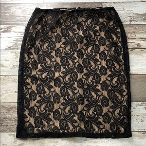 Black & Tan Lace Skirt